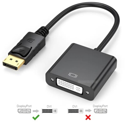 DisplayPort DP Male to DVI Female Adapter Cable Converter for PC Monitor HD TV