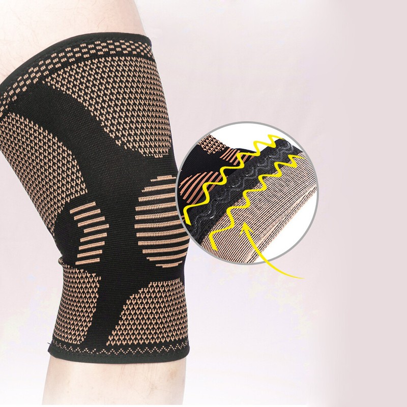 Copper Infused Knee Support Brace Patella Arthritis Joint Compression Sleeve US