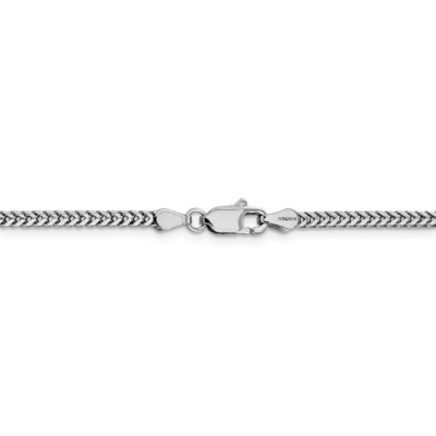 Pre-owned Superdealsforeverything Real 14kt White Gold 7 Inch 2.3mm Franco With Lobster Clasp Chain Bracelet