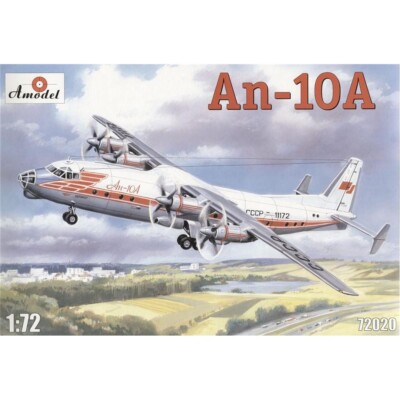 Amodel 72020 Plastic model airplane kit Scale 1:72 An-10 - modelling kit