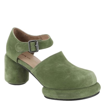 Pre-owned All Black Mod Jane Women's Pump In Green