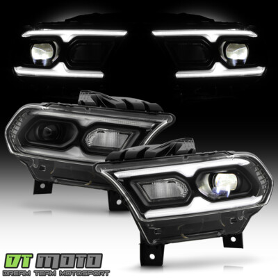 For 2021-2024 Dodge Durango Black w/Halogen Turn Signal LED Headlights Headlamps