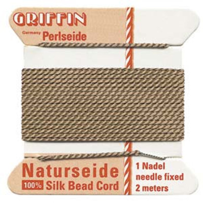 griffin silk with needle on Card Beading Stringing thread cord Pearl Knotting