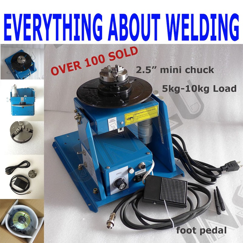 10KG Rotary Welding Positioner Turntable Timing 220mm Chuck Foot Switch 110V