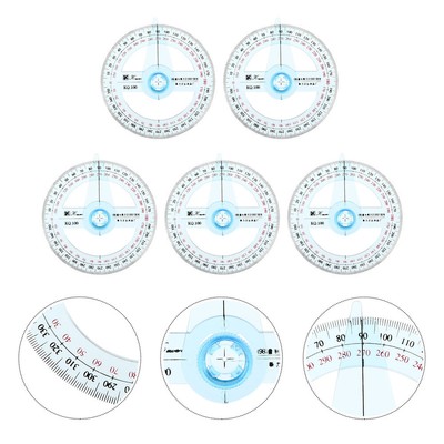 5Pcs 360° Protractor Equipments 360 protractor Metal Protractor 360 Degree