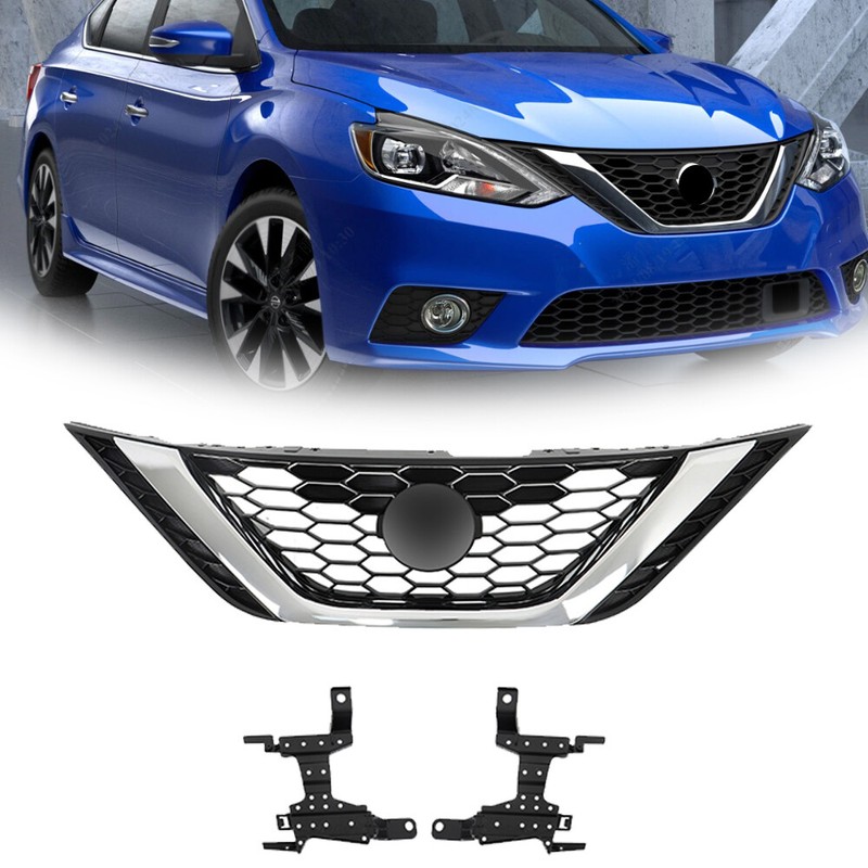 Front Bumper Upper Grill For 2016 17 18 Nissan Sentra