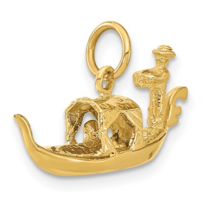 Pre-owned Skyjewelers Real 14kt Yellow Gold 3d Gondola Charm
