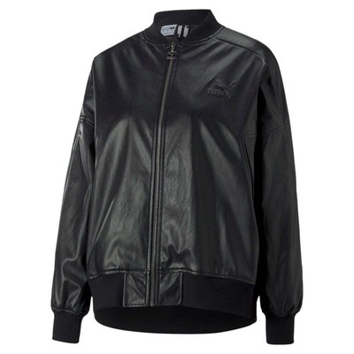 

Puma T7 Faux Leather Bomber Jacket Женские пальто Куртки Верхняя одежда 53557951, Черный, Puma T7 Faux Leather Bomber Jacket