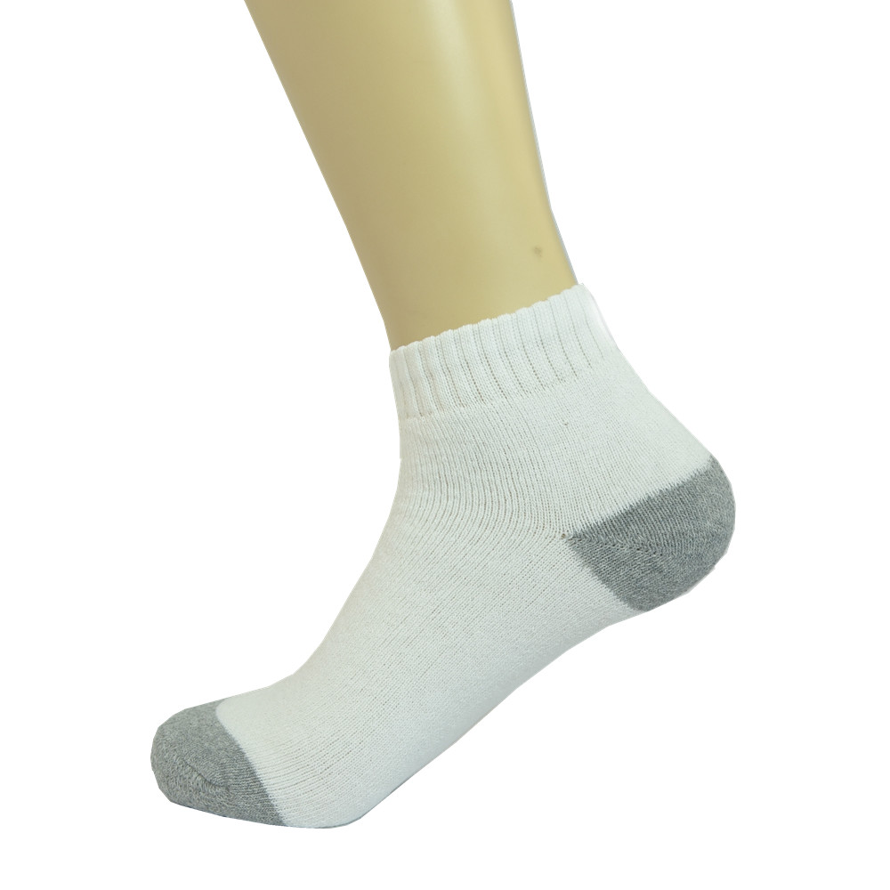 3-12 Pairs Ankle Quarter Crew Mens Sports Socks White 2 Tones Cotton Size 9-13