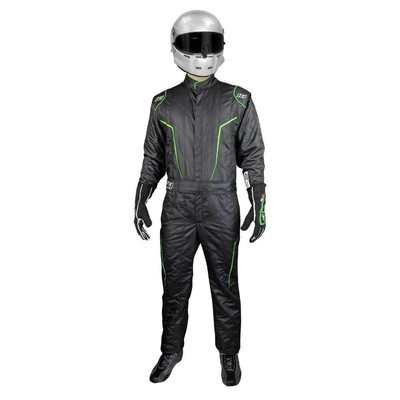 K1 20-GT2-NV-S GT2 SFI 3.2a/5 Full Auto Racing Suit 2-Layer Black Green Small 48