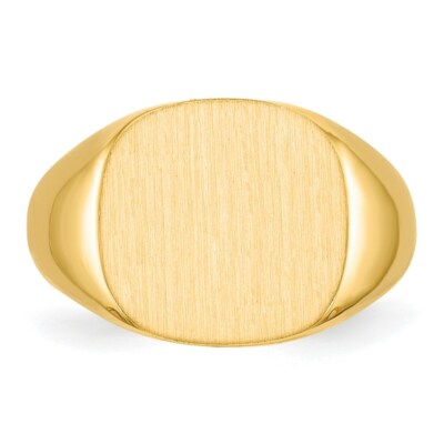Pre-owned Superdealsforeverything Real 14kt Yellow Gold 13.5 X15.0mm Open Back Mens Signet Ring S:10