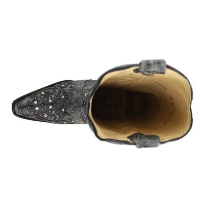 Pre-owned Corral Boots Studded Tooledinlay Snip Toe Cowboy Womens Grey Casual Boots A3672 In Gray