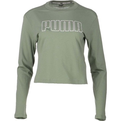 

Женские зеленые повседневные топы Puma Iconic с круглым вырезом и длинным рукавом 67152905, Зеленый