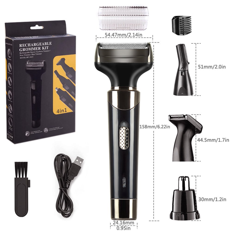 Electric Razor for Men Women, 4 in 1 Rechargeable Shaver Waterproof Painless Epi