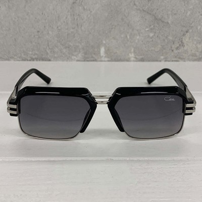 Pre-owned Cazal Sunglasses  6020/3 002 56 17 145 Black Silver Grey Gradient Lens 100% Authe