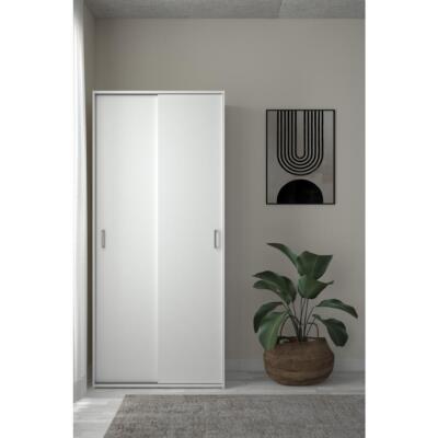 Space Wardrobe with 2 Sliding Doors, White