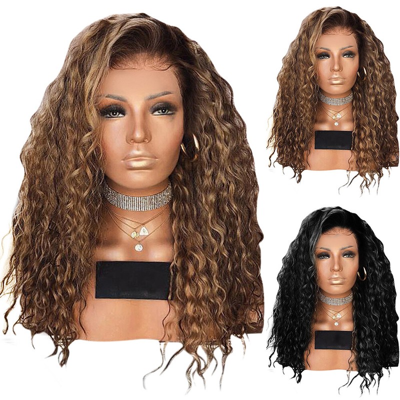 Damen Langhaarperücke Lockige Volle Perücke Afro Lang Gewellt Haar Cosplay Wigs