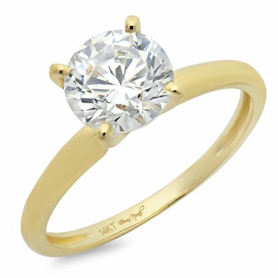 Pre-owned Pucci 0.50 Ct Brilliant Round Cut Solitaire Engagement Ring Prong Set 14k Yellow Gold In White/colorless
