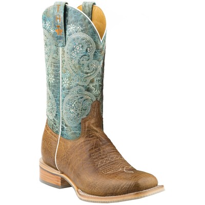 Pre-owned Tin Haul Yeehaw Square Toe Cowboy Womens Brown Casual Boots 14-021-0077-1388