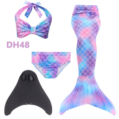 Kids Mädchen Meerjungfrau Schwanzflosse Monoflosse Schwimmschwanz Kann Schwimmen