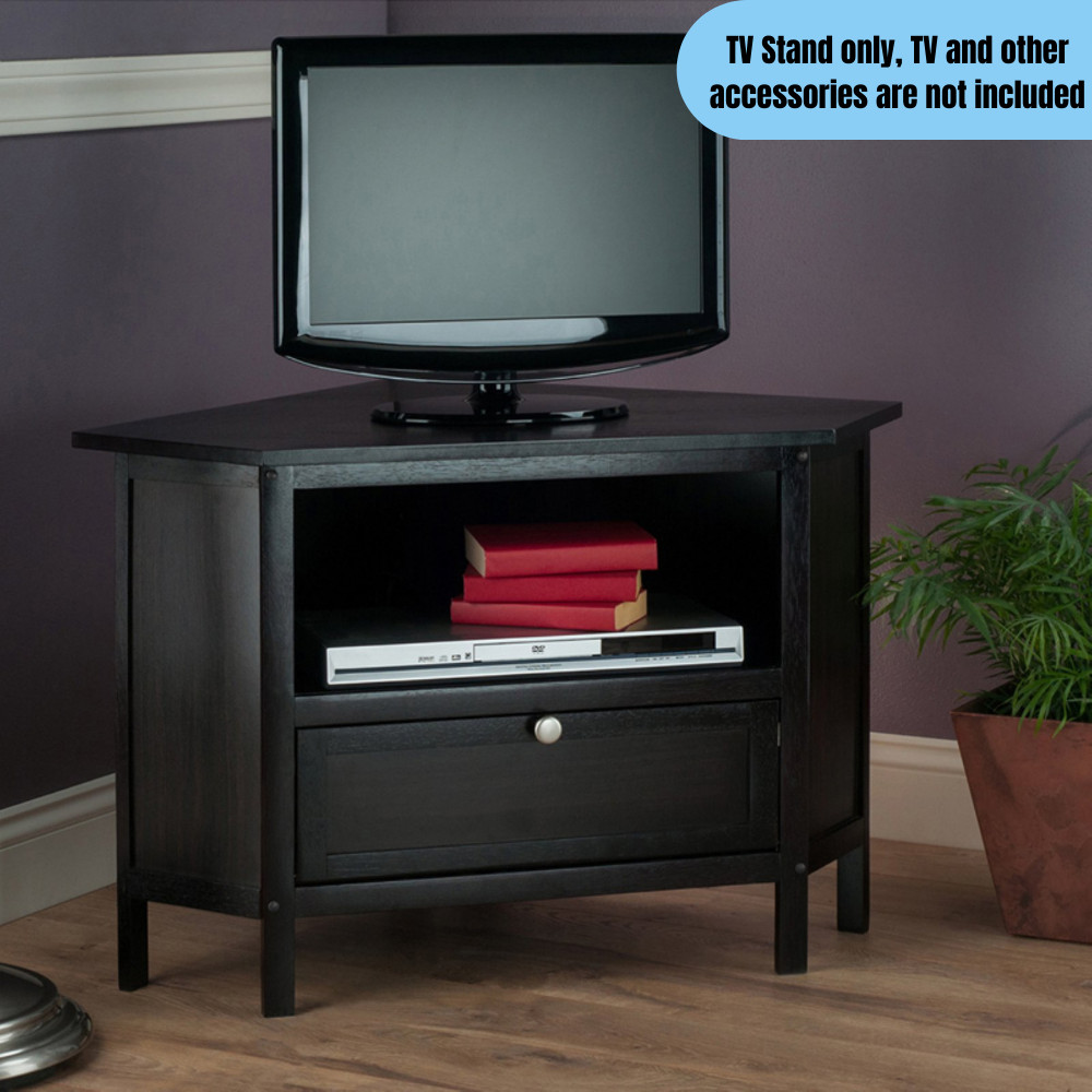 Media Display Storage Modern Space Saver Espresso Finish