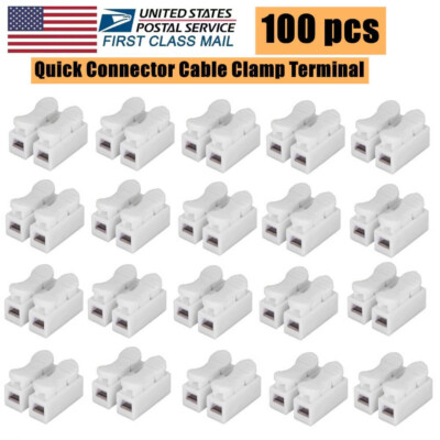 50/100PCS 2-Pin Electrical Cable Connectors CH2 Quick Splice Lock Wire Terminals