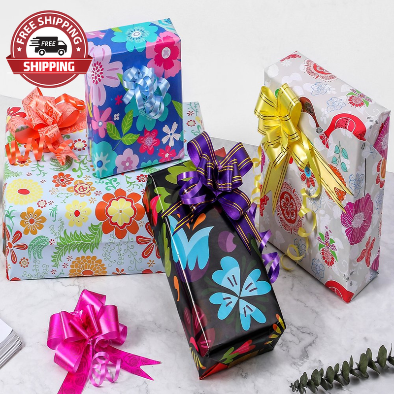 Flower Wrapping Paper for Girls Women - Floral Gift Wrap Paper for Mother'S Day,