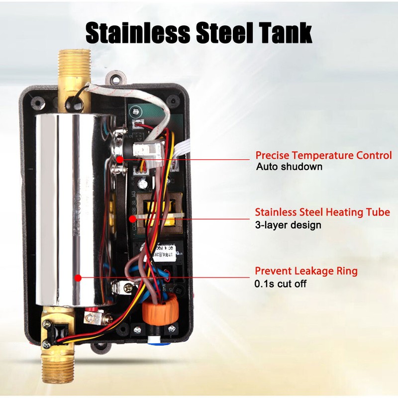 3000W Electric Under Sink Tap Tankless Instant Hot Water Heater Kitchen