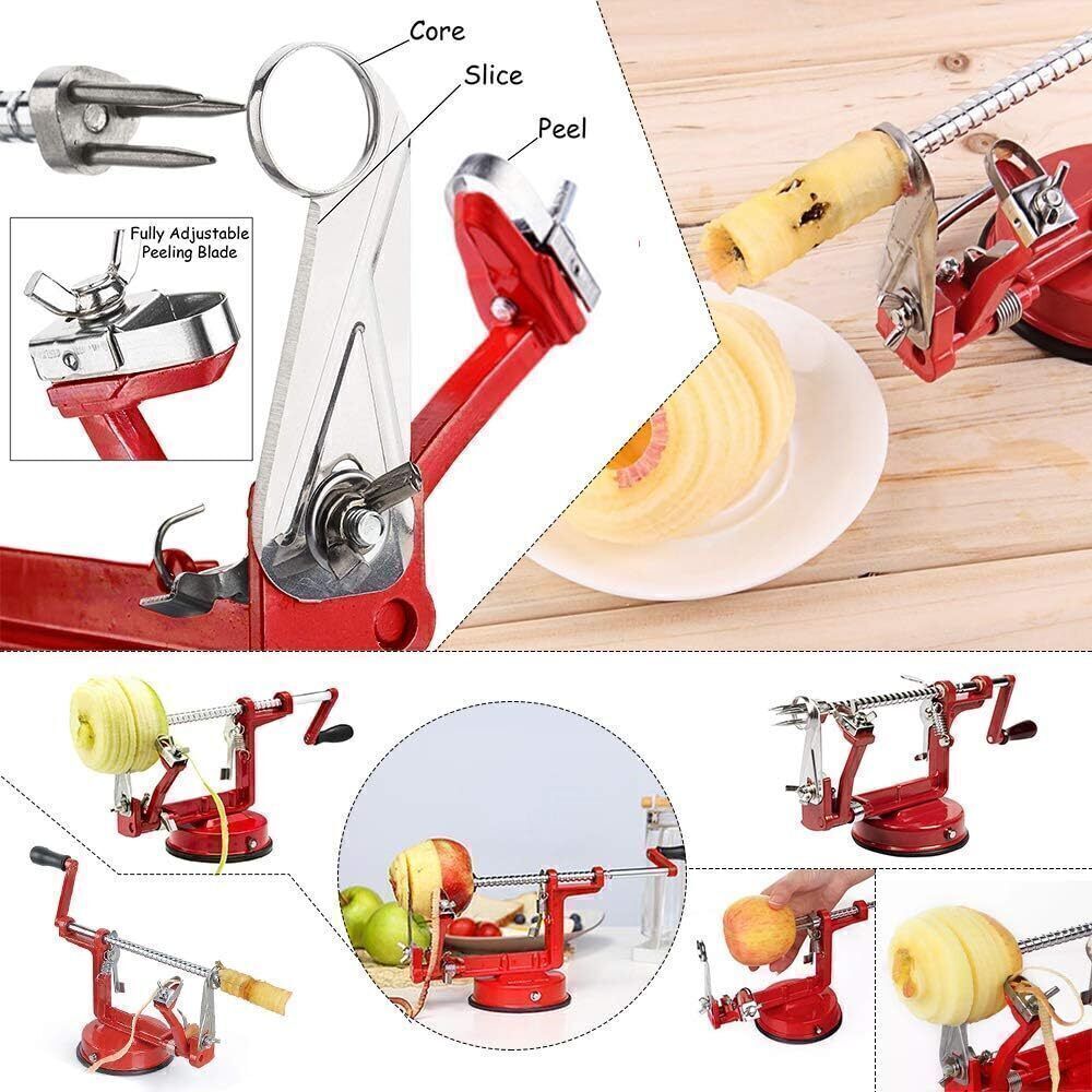 3in1 Kitchen Tool Apple Fruit Corer Slicer Peeler Slinky Machine Potato Cutter *