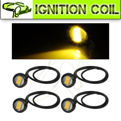 4X 18mm 6000K Epistar-5730-3SMD Amber Eagle Grille Led Light for Peterbilt 320