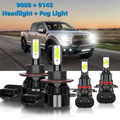 6x LED Headlight + Fog Light Bulbs For Ford F150 F250 F350 2005-2014 Super Duty