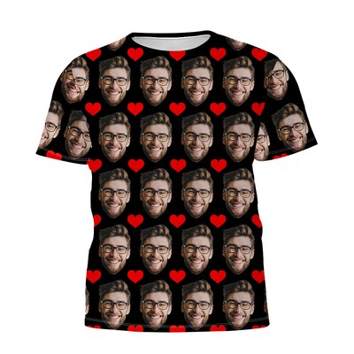 Unique Double-Sided Printed T-shirt Personalized Custom Full Face Short Sleeves