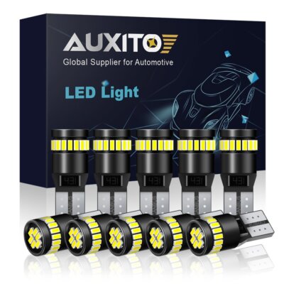 AUXITO T10 LED Bulbs 168 194 2825 License Plate Side Marker 6000K Light Canbus