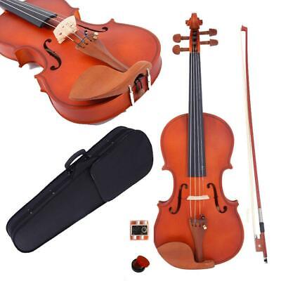 Glarry 4/4 Full Size Natural Color Acoustic Violin +Case+Bow+Rosin+Tuner+String