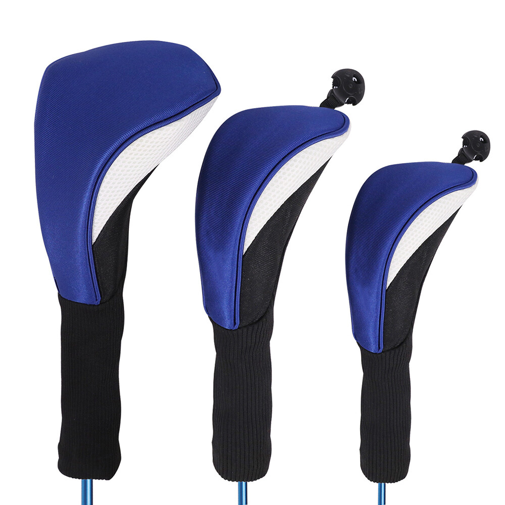 3Pcs Golf Club Head Covers Set Driver 1 3 5 Fairway Woods Headcovers Number Tag