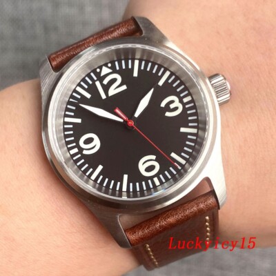 36mm Tandorio Pilot 20ATM Diving Watch For Men Japan NH35A Automatic Red Hands