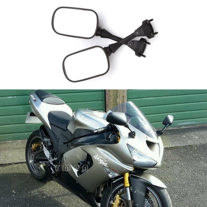 MOTORCYCLE REARVIEW SIDE MIRRORS BLACK FOR KAWASAKI NINJA ZX6R 05