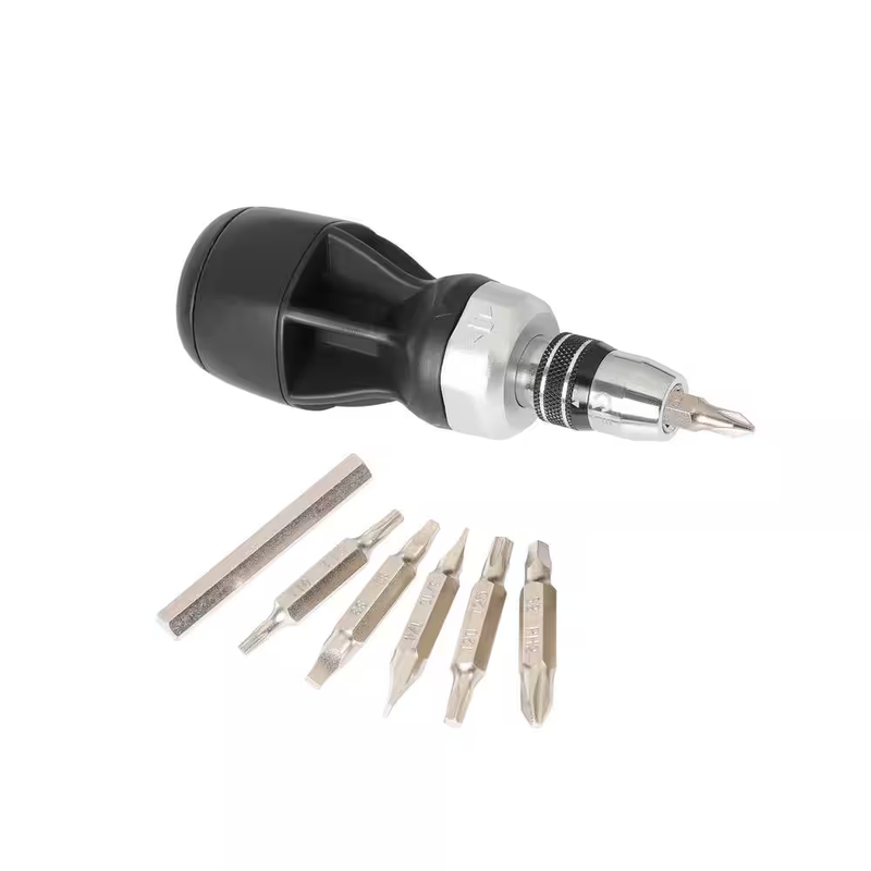 Husky 12 In 1 Ratcheting Stubby Screwdriver Set Quick Load 14 In Bits
