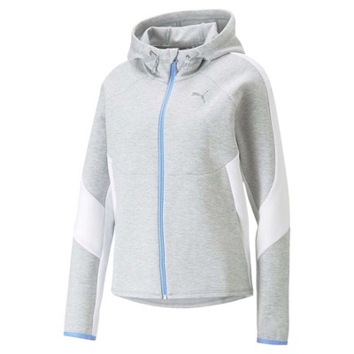

Puma Evostripe Full Zip Hoodie Womens Size  Повседневная верхняя одежда 67308504, Grey
