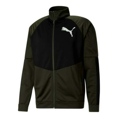 

Puma Contrast 2.0 FullZip Jacket Mens Green Повседневная спортивная верхняя одежда 53108870, Зеленый, Puma Contrast 2.0 FullZip Jacket