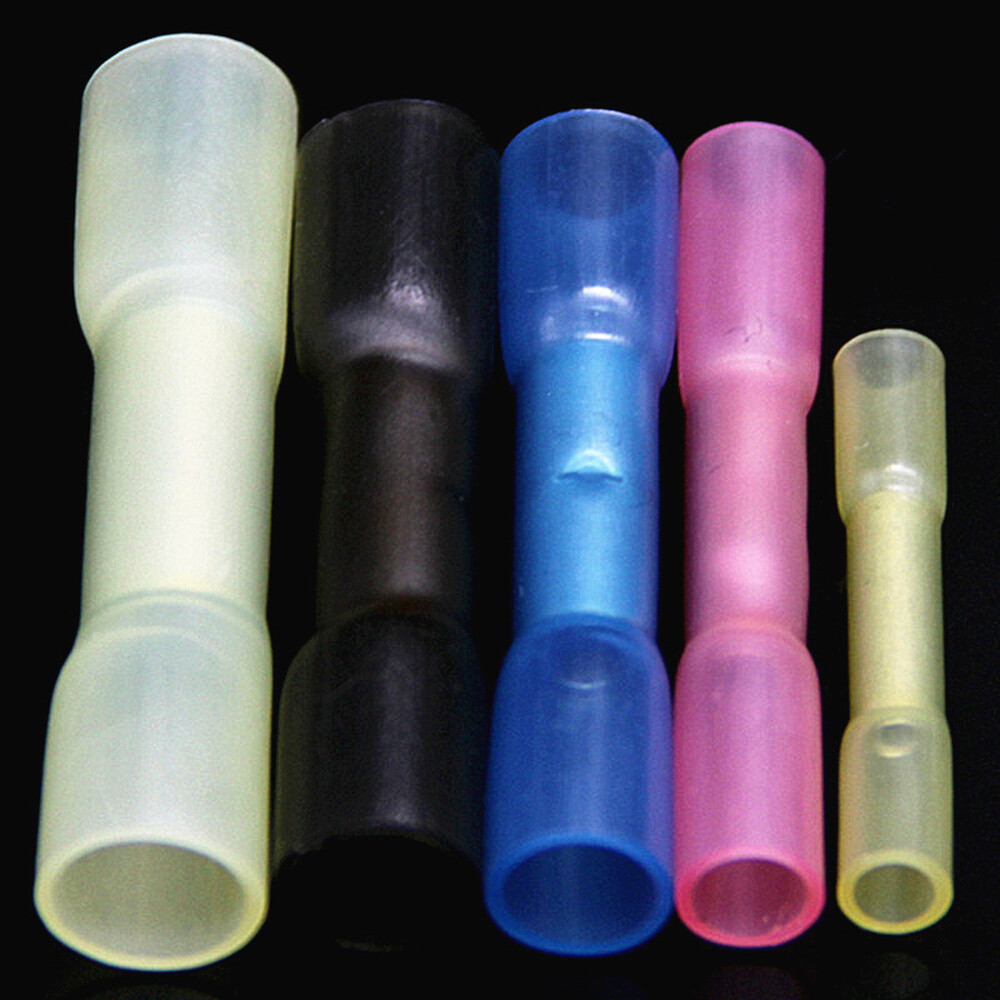 100Pcs Heat Shrink Wire Connector Butt Electrical Crimp Splice