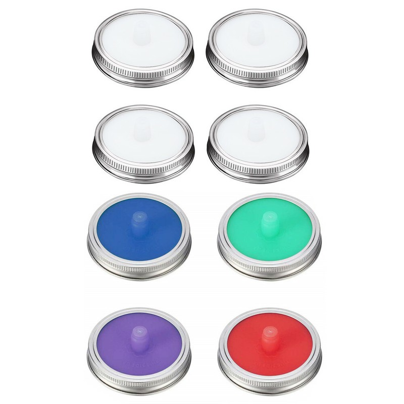 4X Wasserlos Edelstahl Silikon 87MM Fermentation Gärung Deckel,für Einmachgläser