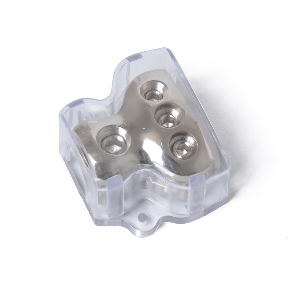 3 Way Power/Ground Distribution Block for Car Audio 1x0GA in 3x4GA Out