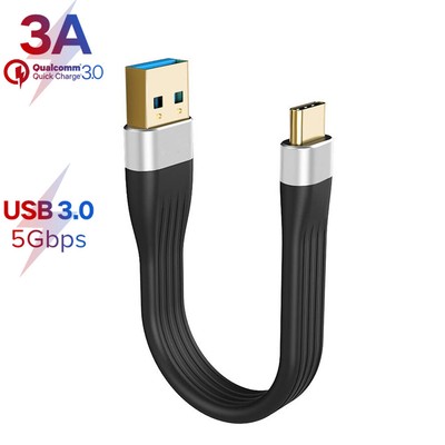 USB 3.1 A to USB Type C Short Cable 12cm Fast Charging 5Gbps for Quest Link Macs