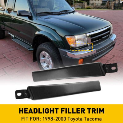 Pair Front Bumper Grille Headlight Filler Trim Panel For Toyota Tacoma 1998-2000