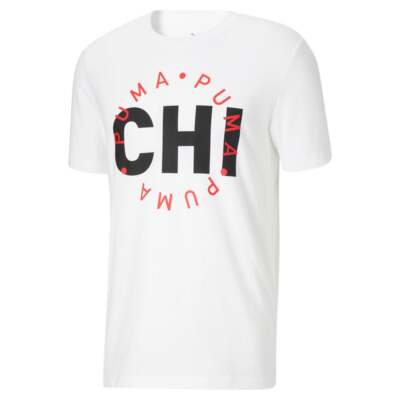 

Puma 671007-02 Мужская футболка Chicago City Crew Neck с коротким рукавом Повседневная -, Белый, Puma Chicago City Crew Neck Short Sleeve