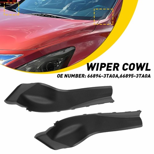 2X Front LH+RH Windshield Wiper Cowl Extension Trim For