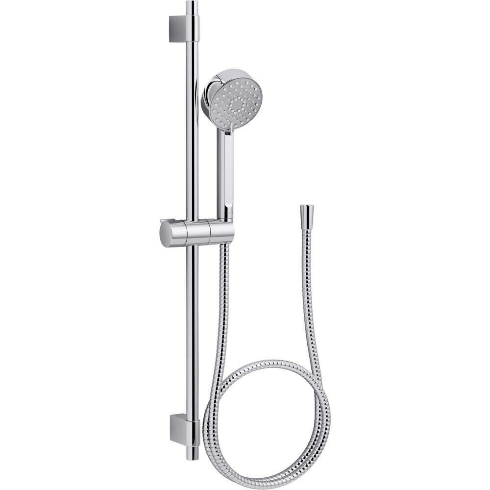 KOHLER Hand Shower Slide Bar Kit 3 Spray Single Function Wall Polished Chrome