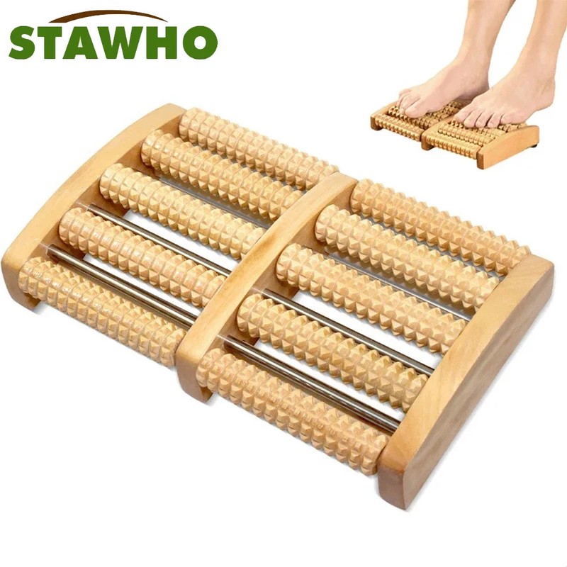 Wooden Foot Massage Roller Relieves Fatigue Foot Pain and Plantar Fasciitis Plan