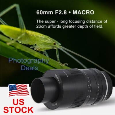 US STOCK 7artisans 60mm F2.8 Macro Manual Lens For Sony E A6400 A9 A7c A7 Camera